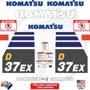 Fits Komatsu D37EX Decal Kit Dozer Stickers