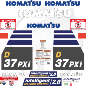 Fits Komatsu D37PXI Decal Kit Dozer Stickers