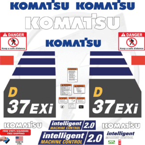 Fits Komatsu D37EXI Decal Kit Dozer Stickers