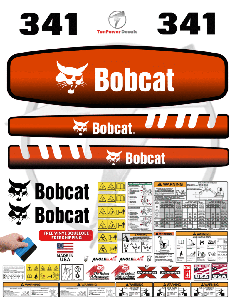 Fits Bobcat 341 Decal Kit Mini Excavator Stickers