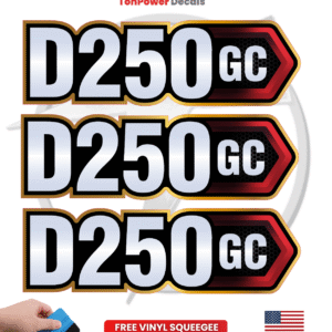 Fits Caterpillar D250GC Generator Sticker and Decal Kit - 6" x 20"