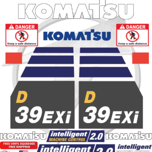 Fits Komatsu 39EXI Decal Kit Dozer Stickers