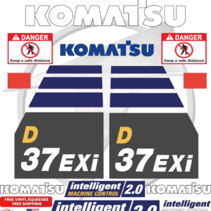 Fits Komatsu 37EXI Decal Kit Dozer Stickers
