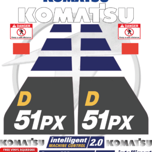 Fits Komatsu 51PX Decal Kit Dozer Stickers