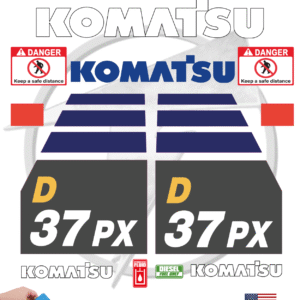 Fits Komatsu 37PX Decal Kit Dozer Stickers