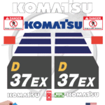 Fits Komatsu 37EX Decal Kit Dozer Stickers