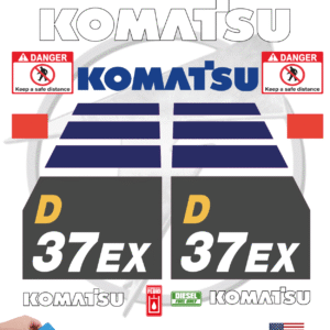 Fits Komatsu 37EX Decal Kit Dozer Stickers