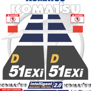 Fits Komatsu 51EXI Decal Kit Dozer Stickers