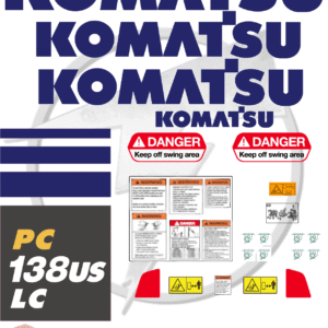 Fits Komatsu PC138USLC Decal Kit Excavator Stickers