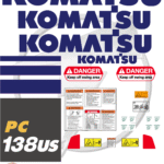 Fits Komatsu PC138US Decal Kit Excavator Stickers