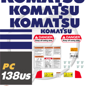 Fits Komatsu PC138US Decal Kit Excavator Stickers