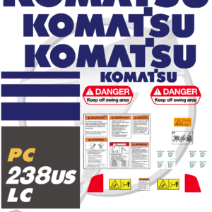Fits Komatsu PC238LC Decal Kit Excavator Stickers