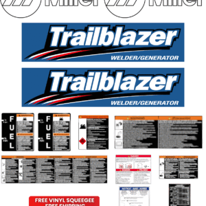 Fits Miller Trailblazer Full Decal Kit Generator Welder Stickers