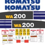 Fits Komatsu WA200 Decal Kit Wheel Loader Stickers