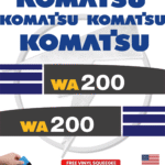 Fits Komatsu WA200 Decal Kit Wheel Loader Stickers