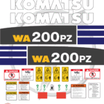 Fits Komatsu WA200PZ Decal Kit Wheel Loader Stickers