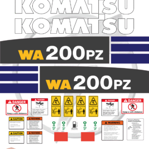 Fits Komatsu WA200PZ Decal Kit Wheel Loader Stickers