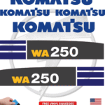 Fits Komatsu WA250 Decal Kit Wheel Loader Stickers