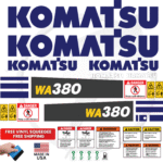 Fits Komatsu WA380 Decal Kit Wheel Loader