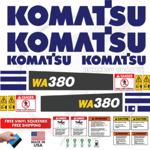 Fits Komatsu WA380 Decal Kit Wheel Loader