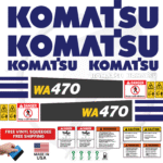 Fits Komatsu WA470 Decal Kit Wheel Loader Stickers
