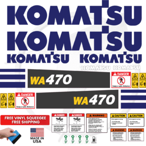 Fits Komatsu WA470 Decal Kit Wheel Loader Stickers