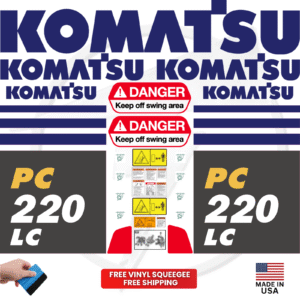 Fits Komatsu PC220LC Decal Kit Excavator Stickers