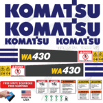 Fits Komatsu WA430 Decal Kit Wheel Loader Stickers