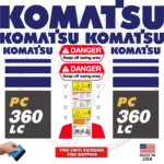Fits Komatsu PC360LC Decal Kit Excavator Stickers