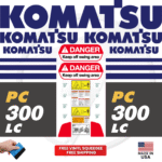 Fits Komatsu PC300LC Decal Kit Excavator Stickers