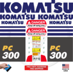 Fits Komatsu PC300 Decal Kit Excavator Stickers