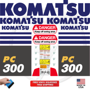 Fits Komatsu PC300 Decal Kit Excavator Stickers