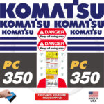 Fits Komatsu PC350 Decal Kit Excavator Stickers