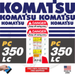 Fits Komatsu PC350LC Decal Kit Excavator Stickers