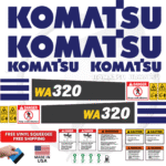 Fits Komatsu WA320 Decal Kit Wheel Loader Stickers