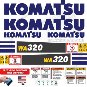 Fits Komatsu WA320 Decal Kit Wheel Loader Stickers