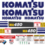 Fits Komatsu WA450 Decal Kit Wheel Loader Stickers