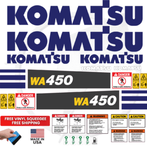 Fits Komatsu WA450 Decal Kit Wheel Loader Stickers