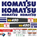 Fits Komatsu WA450 Decal Kit Wheel Loader Stickers