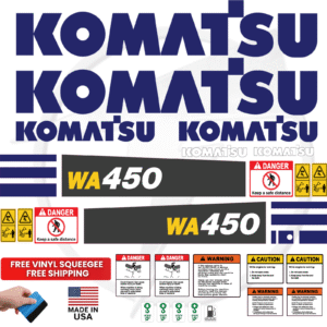 Fits Komatsu WA450 Decal Kit Wheel Loader Stickers