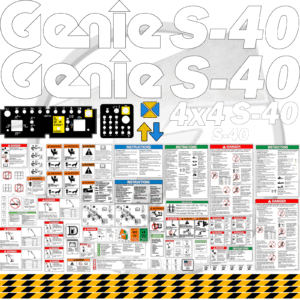 Fits Genie S-40 Decal Kit Boom Lift Stickers