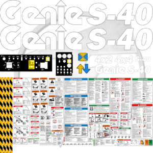 Fits Genie S-40 Decal Kit Boom Lift Stickers