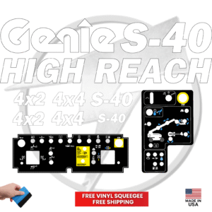 Fits Genie S-40 HIGH REACH Main Decals W/Controls Boom Lift Stickers