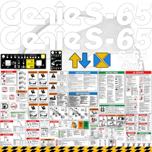 Fits Genie S-65 Decal Kit Boom Lift Stickers
