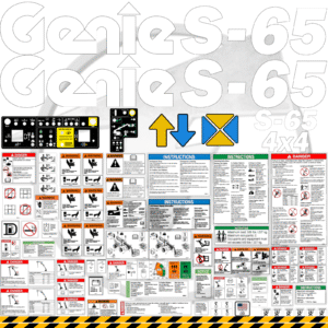 Fits Genie S-65 Decal Kit Boom Lift Stickers