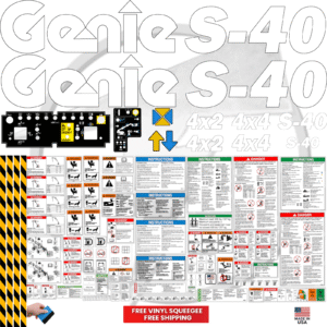 Fits Genie S-40 Decal Kit Boom Lift Stickers