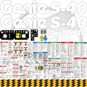 Fits Genie S-40 Decal Kit Boom Lift Stickers
