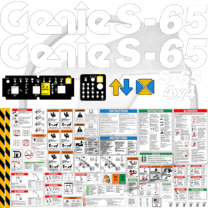 Fits Genie S-65 Decal Kit Boom Lift Stickers
