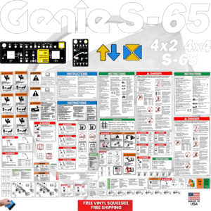 Fits Genie S-65 Decal Kit Boom Lift Stickers