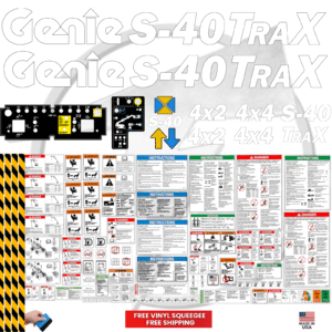 Fits Genie S-40 TRAX Decal Kit Boom Lift Stickers
